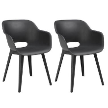 Allibert Tuinstoel Akola   grafiet (2 stuks )