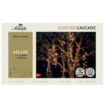 Anna's Collection Cascade clusterverlichting   432 led lampjes   extra warm wit   750 cm   timer en dimmer