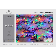 Anna's Collection Clusterverlichting   gekleurd   1152 led lampjes   15 meter   zwart snoer   buiten