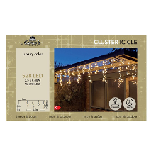 Anna's Collection Ijspegelverlichting   528 led lampjes   warm wit   350 cm   timer en dimmer   cluster lichtsnoer
