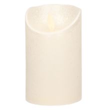 Anna's Collection Led kaars/stompkaars   creme wit   H12,5 x D7,5 cm   wax   warm wit licht   bewegende vlam