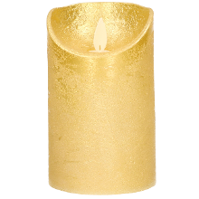Anna's Collection Led kaars/stompkaars   goud   H12,5 x D7,5 cm   wax   warm wit licht   bewegende vlam