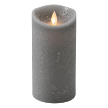 Anna's Collection Led kaars/stompkaars   grijs   H15 x D7,5 cm   wax   warm wit licht   bewegende vlam