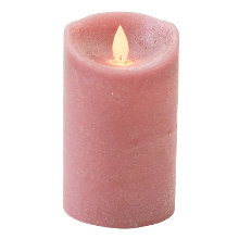 Anna's Collection Led kaars/stompkaars   oudroze   H12,5 x D7,5 cm   wax   warm wit licht   bewegende vlam