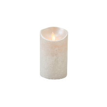 Anna's Collection Led kaars/stompkaars   zilver   H12,5 x D7,5 cm   wax   warm wit licht   bewegende vlam