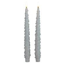 Anna's Collection LED kerstboom dinerkaarsen   2x st   wit   27 cm   met afstandsbediening