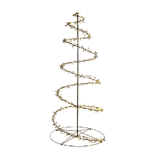 Anna's Collection LED kerstboom in spiraal   zwart   160 cm   metaal   684 LED lichtjes   warm wit