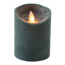 Anna's Collection Stompkaars   LED   antiek groen   H10 cm   bewegende vlam   kaars