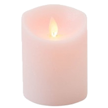 Anna's Collection Stompkaars   LED   roze   H10 cm   bewegende vlam   kaars