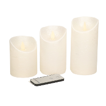 Anna's Collection Stompkaarsen   3x st   creme/parel wit   LED kaarsen   afstandsbediening