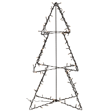 Anna's Collection Verlichte 3D kerstboom   77 cm   zwart   metaal   120 led lampjes   warm wit