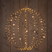 Anna's Collection Verlichte kerstbal hangdecoratie   D60 cm   288 led   24 flash lampjes   warm wit   metaal
