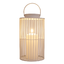 Anna's Collection Windlicht/kaarsenhouder buiten lantaarn   wit   15 x 26 cm   metaal   Incl. LED kaars