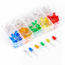 AOQDQDQD F5 150 stks 5mm Multi kleuren Lights Emitting Diodes Assortiment Kit Wit Rood Geel Groen Blauw Oranje F5 DIY PCB