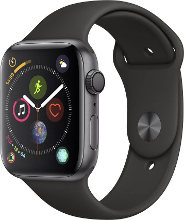 Apple Watch Sport Series 4 44 Mm Aluminium Kast Spacegrijs Sportband Zwart