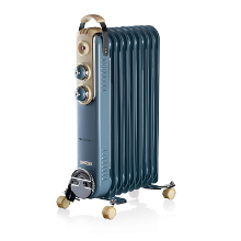 Ariete Vintage blauwe olieradiator 9 elementen radiator 2000 Watt, 3 standen