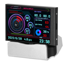 ARINST 3,5 inch zwart IPS Type C secundair scherm CPU GPU RAM HDD computermonitoring USB verbinding met gratis AIDA64 Mini Moni