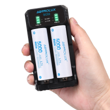 ASTROLUX® SC02 Type C QC 3.0 Quick Charge USB batterijlader Dual slots voor Li ion / IMR / INR / ICR Ni MH Ni Cd 21700 1