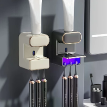 Automatische UV sanitizer tandenborstelhouder contactloze tandpasta dispenser wandmontage geen boren rek slim sterilisat