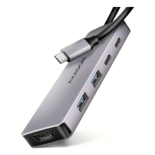 AXAGON HMC 5H60 HMC 5H60 USB hub 5 poorten USB A 3.2 Gen 1, HDMI USB 3.2 Gen1, HDMI 2.0 5 GBit/s Grijs