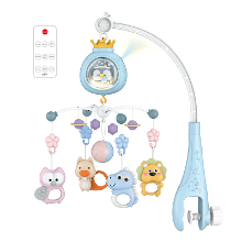 Babymobiel met pinguïnprojectie, muziek en nachtlicht, afstandsbediening, cadeauverpakking