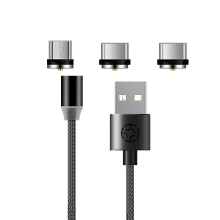Bakeey Yesido LED 2.4A Magnetische Ronde Draaien Type C Micro USB Datakabel 1.2 M voor Samsung S10 K30 LG HUAWEI