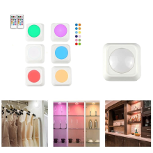 Banggood 3 stks / 6 stks Colorful Afstandsbediening Pat Nachtlampje voor Garderobe Keuken Slaapkamer Kast Vierkante Vorm