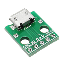 Banggood 5 stuks Micro USB naar Dip vrouwelijke socket B type microfoon 5P Patch naar Dip 2,54 mm pin met soldeeradapterbord