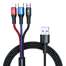 Banggood 5A USB A naar iP/Type C/Micro USB kabel Ondersteunt Huawei Super Fast Charge VOOC&Dual Engine Flash Charge Snelle Oplaad