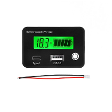 Banggood DC8 30V USB Type C Loodzuur Lithium Batterij Laadcapaciteitsindicator Auto Motorfiets Digitale Voltmeter Spanningstester