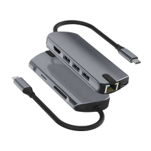 Banggood Mechzone 8 in 1 Type C Docking station USB C Hub Splitter Adapter met USB3.0 USB C PD 100W 4K HDMI RJ45 1000Mbps LAN Eth