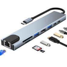 Banggood Mechzone 8 In 1 USB C Hub Docking Station Type C naar USB3.0 USB2.0 PD 87W 4K HDMI Compatibel RJ45 100Mbps Ethernet SD/T