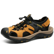 Banggood Men's Sandals Genuine Leather Summer Shoes Retro Outudoor Man Sandalias Vintage Fashion Men Shoe Trekking Beach Footwear