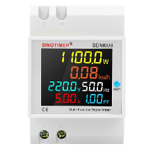 Banggood SINOTIMER SDM009 AC40 300V Rail Single phase Digital Voltage Current Frequency Power Factor Elektrisch Multifunctioneel