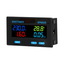 Banggood SINOTIMER SPM005 Multifunctionele Energiemeter Hoge Nauwkeurigheid LCD display Meet Voltage Stroom Temperatuur Vermogen