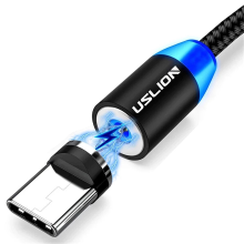 Banggood USLION 2.4A USB A tot Type C Kabel magnetisch opladen Nylon Gevlochten koperen kernlijn 1M/2M lang voor Xiaomi 13 Pro vo