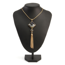 Banggood Vintage 18K Gouden Tassels Long Crystal Pendant Punk Kettingen