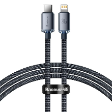 Baseus Crystal Series PD20W Type C naar iP Kabel Snelle Oplading Data Overdracht Vertind Koperen Kern Lijn 1,2M/2M Lang