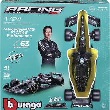 Bburago F1 KIT Mercedes AMG W14E mit Helm, #44 Hamilton 1:24 Auto
