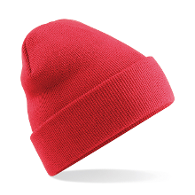 Beechfield Beanie Wintermuts   100% soft Acryl   koraal rood   Super soft   Brede omslag band   dame