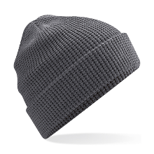 Beechfield Heren Beanie Wintermuts wafelstructuur grafiet grijs 100% katoen