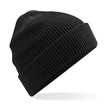 Beechfield Heren Beanie Wintermuts wafelstructuur zwart 100% katoen