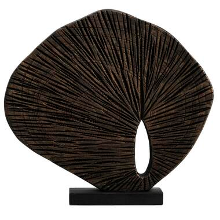 Beeld Jules   zwart/goud   hout   36x34x8 cm   Leen Bakker