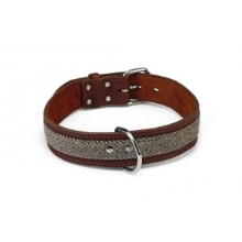 Beeztees Leren Halsband Tweedy Bruin Voor De Hond 80 Cm