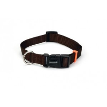 Beeztees Nylon Halsband Uni Donkerbruin Voor De Hond 26 40 Cm