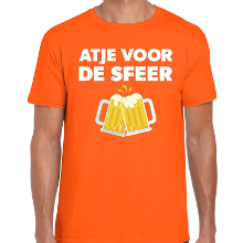 Bellatio Decorations Atje voor de sfeer feest t shirt oranje voor heren