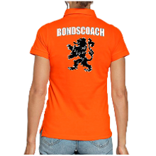 Bellatio Decorations Bondscoach Holland supporter poloshirt oranje met leeuw EK / WK voor dames