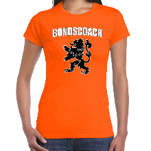Bellatio Decorations Bondscoach met leeuw oranje t shirt Holland / Nederland supporter EK/ WK voor dames