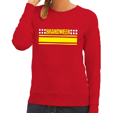 Bellatio Decorations Brandweer logo sweater rood voor dames