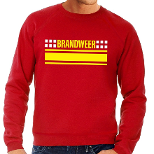 Bellatio Decorations Brandweer logo sweater rood voor heren